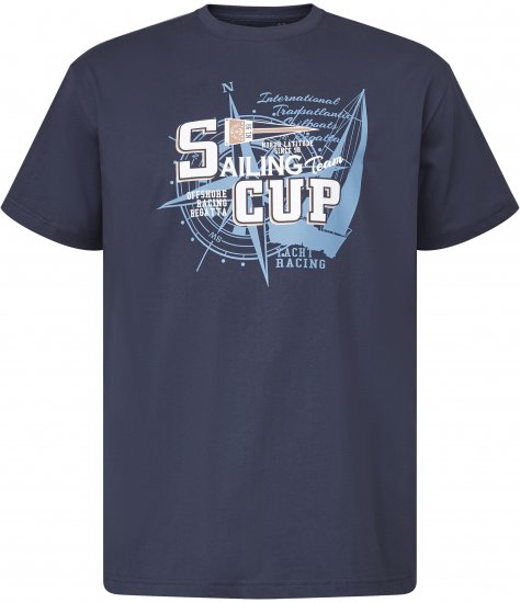 North Latitude 61119 T-Shirt med Tryck Marinblå - T-shirts - Stora T-shirts - 2XL-14XL