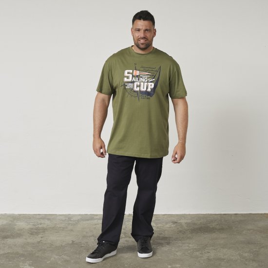 North Latitude 61119 T-Shirt med Tryck Olivgrön - T-shirts - Stora T-shirts - 2XL-14XL