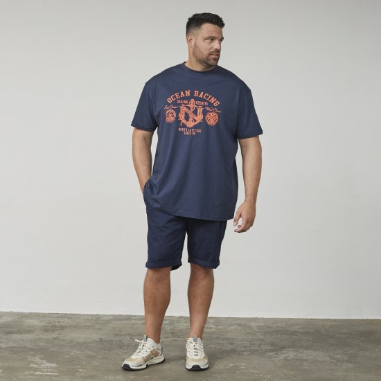 North Latitude 61121 T-Shirt med Tryck Marinblå - T-shirts - Stora T-shirts - 2XL-14XL