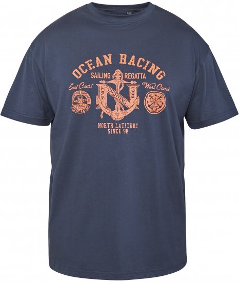 North Latitude 61121 T-Shirt med Tryck Marinblå - T-shirts - Stora T-shirts - 2XL-14XL