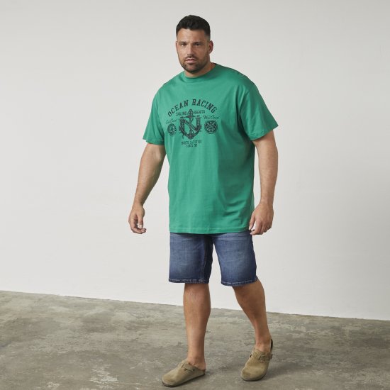 North Latitude 61121 T-Shirt med Tryck Grön - T-shirts - Stora T-shirts - 2XL-14XL