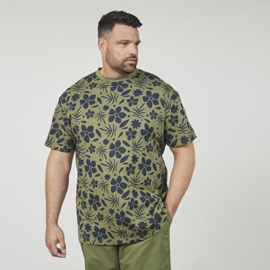 North Latitude 61123 T-Shirt med heltäckande tryck Olivgrön - T-shirts - Stora T-shirts - 2XL-14XL