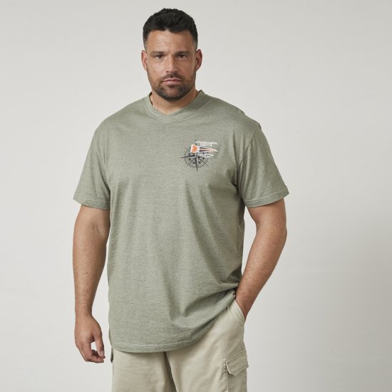 North Latitude 61124 Randig T-Shirt Olivgrön - T-shirts - Stora T-shirts - 2XL-14XL
