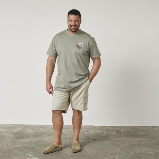 North Latitude 61124 Randig T-Shirt Olivgrön - T-shirts - Stora T-shirts - 2XL-14XL
