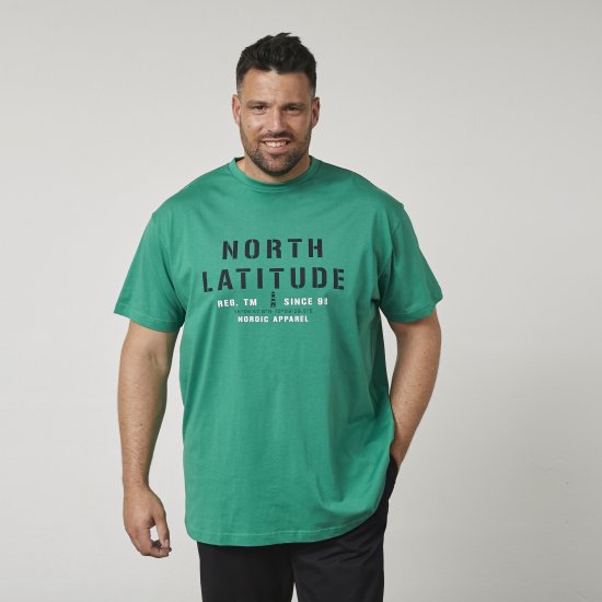North Latitude 61135 T-Shirt med Tryck Grön - T-shirts - Stora T-shirts - 2XL-14XL