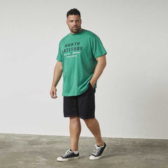 North Latitude 61135 T-Shirt med Tryck Grön - T-shirts - Stora T-shirts - 2XL-14XL