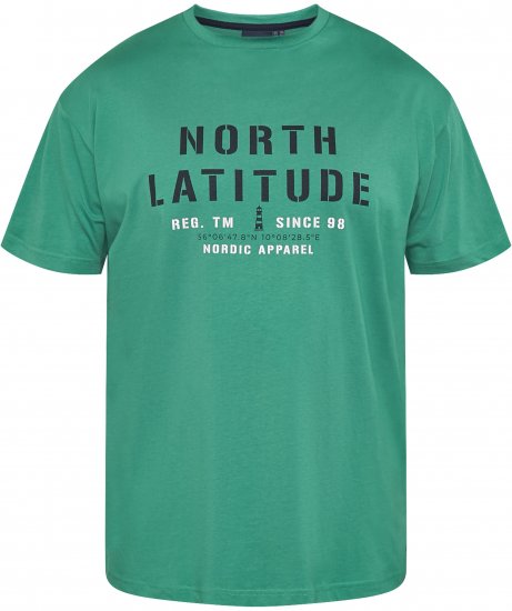 North Latitude 61135 T-Shirt med Tryck Grön - T-shirts - Stora T-shirts - 2XL-14XL