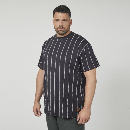 North Latitude 61319 Randig T-Shirt Svart - T-shirts - Stora T-shirts - 2XL-14XL