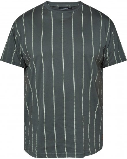North Latitude 61319 Randig T-Shirt Mörkgrön - T-shirts - Stora T-shirts - 2XL-14XL