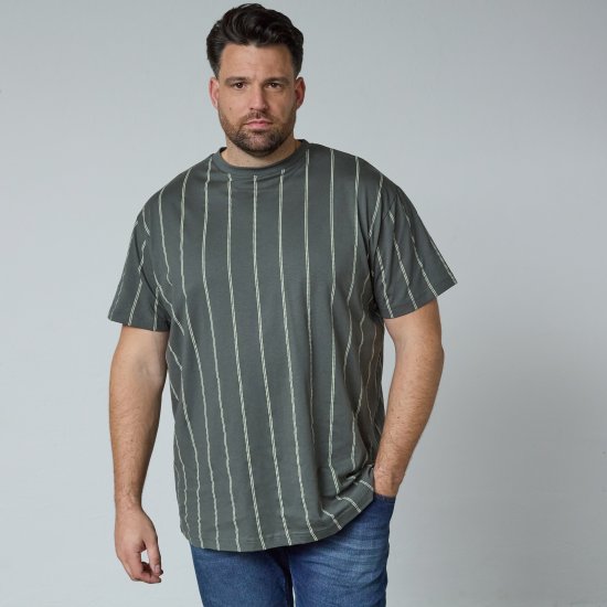North Latitude 61319 Randig T-Shirt Mörkgrön - T-shirts - Stora T-shirts - 2XL-14XL