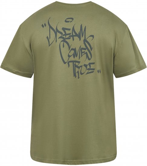 North Latitude 61320 T-Shirt med Ryggtryck Olivgrön - T-shirts - Stora T-shirts - 2XL-14XL
