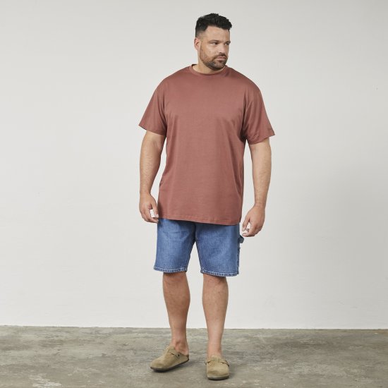 North Latitude 61320 T-Shirt med Ryggtryck Konjaksbrun - T-shirts - Stora T-shirts - 2XL-14XL