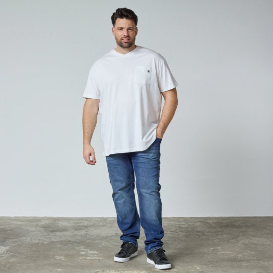 North Latitude 61322 V-ringad T-Shirt Vit - T-shirts - Stora T-shirts - 2XL-14XL