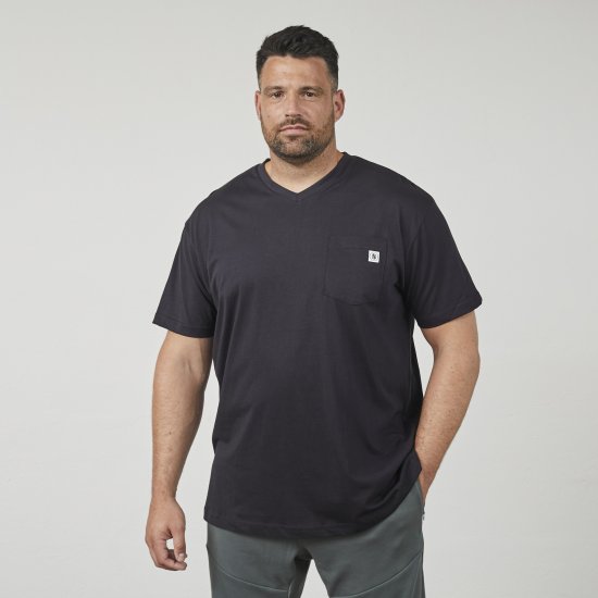 North Latitude 61322 V-ringad T-Shirt Svart - T-shirts - Stora T-shirts - 2XL-14XL