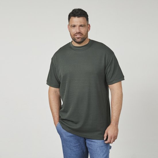 North Latitude 61324 Strukturerad T-Shirt Mörkgrön - T-shirts - Stora T-shirts - 2XL-14XL
