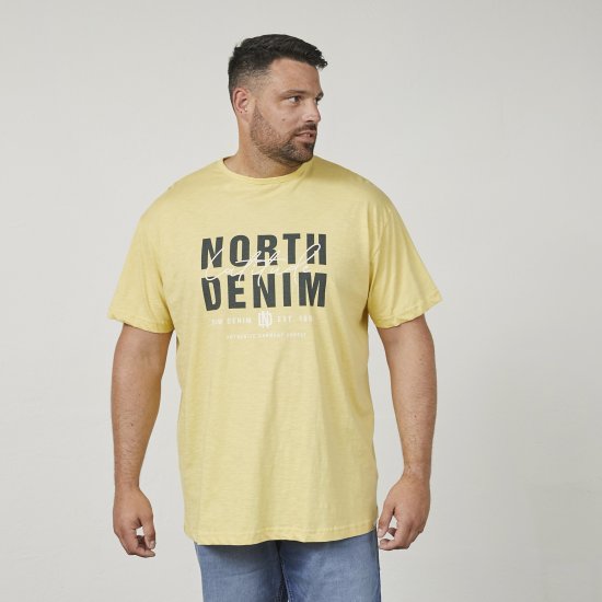 North Latitude 61335 T-Shirt med Tryck Ljusgul - T-shirts - Stora T-shirts - 2XL-14XL