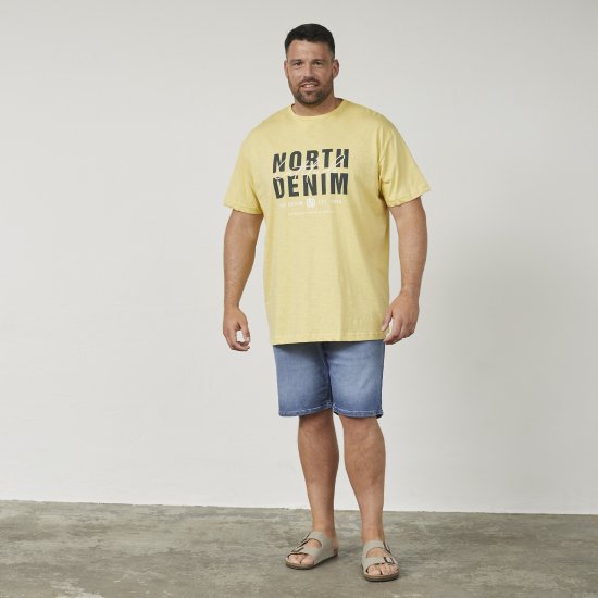 North Latitude 61335 T-Shirt med Tryck Ljusgul - T-shirts - Stora T-shirts - 2XL-14XL
