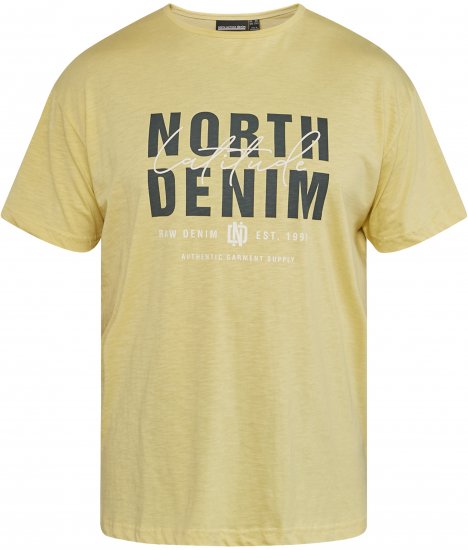 North Latitude 61335 T-Shirt med Tryck Ljusgul - T-shirts - Stora T-shirts - 2XL-14XL