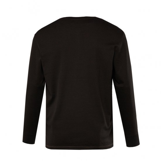 JP1880 T-Shirt Henley Long Sleeve Striped Brown TALL - HERRKLÄDER MT-6XLT - Kläder för långa män