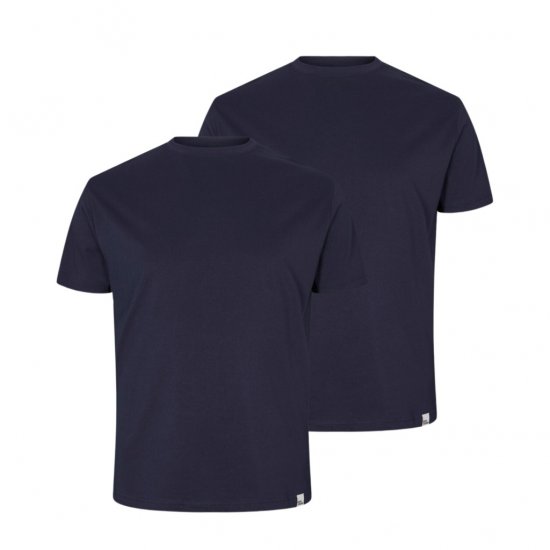 North Latitude Denim 2-Pack T-Shirt Navy Blue - T-shirts - Stora T-shirts - 2XL-14XL