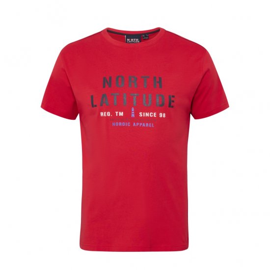 North Latitude Logo T-Shirt Red - T-shirts - Stora T-shirts - 2XL-14XL