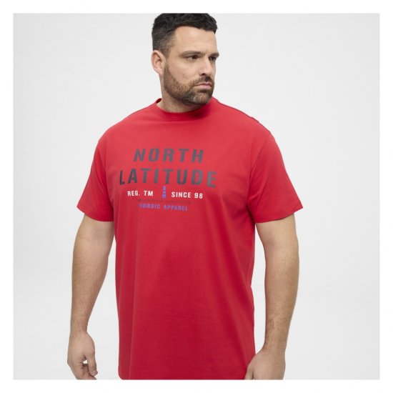 North Latitude Logo T-Shirt Red - T-shirts - Stora T-shirts - 2XL-14XL