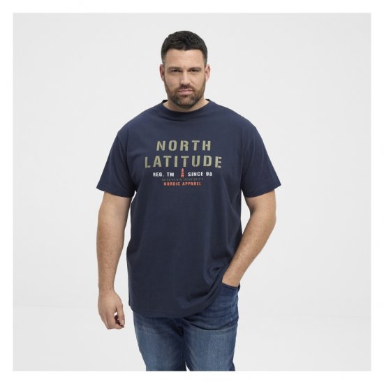 North Latitude Logo T-Shirt Navy - T-shirts - Stora T-shirts - 2XL-14XL