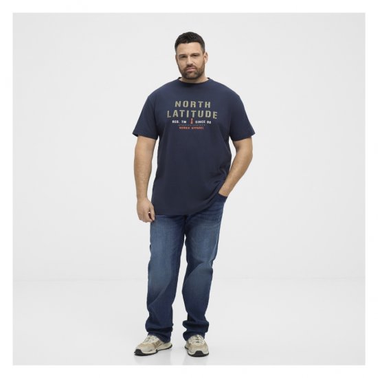 North Latitude Logo T-Shirt Navy - T-shirts - Stora T-shirts - 2XL-14XL