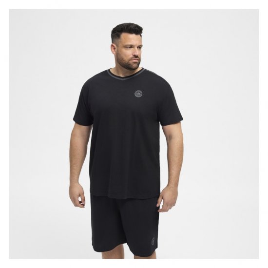 North Latitude Pyjama T-Shirt V-Neck Short Sleeve Black - Pyjamas/Loungewear - Pyjamas för herrar i stora storlekar