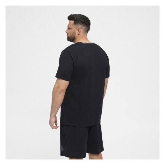 North Latitude Pyjama T-Shirt V-Neck Short Sleeve Black - Pyjamas/Loungewear - Pyjamas för herrar i stora storlekar