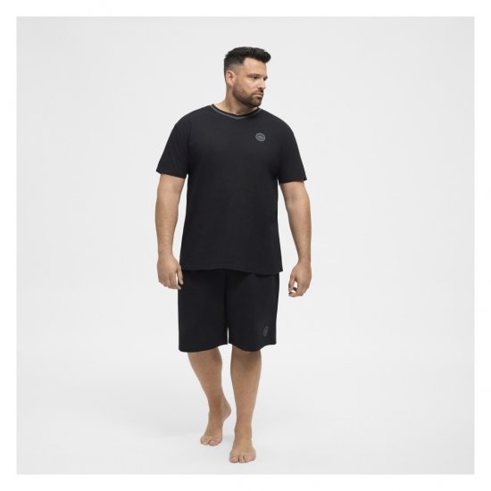 North Latitude Pyjama T-Shirt V-Neck Short Sleeve Black - Pyjamas/Loungewear - Pyjamas för herrar i stora storlekar