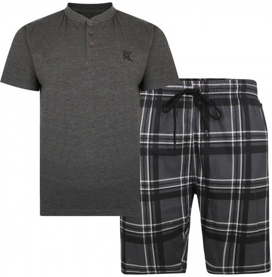 Kam Jeans 881 T-Shirt and Shorts Set Charcoal - Pyjamas/Loungewear - Pyjamas för herrar i stora storlekar