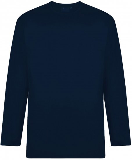 Espionage T015LS Plain Long Sleeve T-Shirt Navy - T-shirts - Stora T-shirts - 2XL-14XL