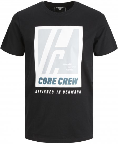 Jack & Jones Spring Logo T-Shirt Black - T-shirts - Stora T-shirts - 2XL-14XL