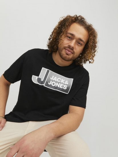 Jack & Jones Logan T-Shirt Black - T-shirts - Stora T-shirts - 2XL-14XL