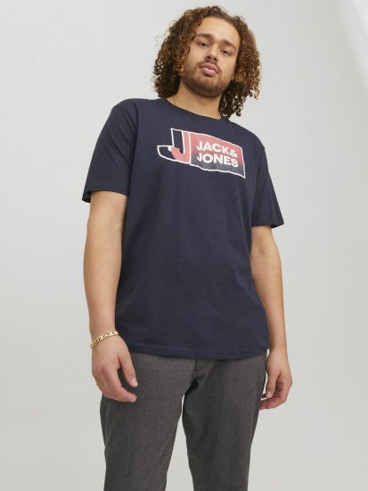 Jack & Jones Logan T-Shirt Navy - T-shirts - Stora T-shirts - 2XL-14XL