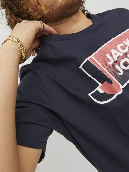 Jack & Jones Logan T-Shirt Navy - T-shirts - Stora T-shirts - 2XL-14XL