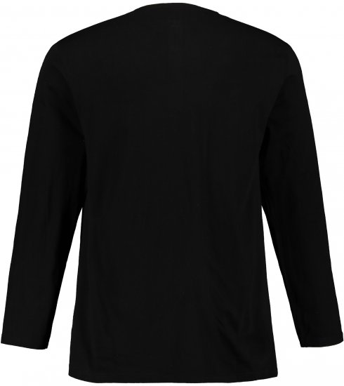 JP1880 Henley T-Shirt Long Sleeve Black TALL - HERRKLÄDER MT-6XLT - Kläder för långa män