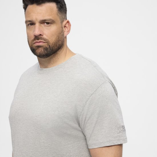North Latitude T-Shirt O-Neck Grey Melange TALL - TALL T-shirts - T-Shirts för Långa Män