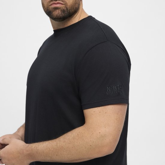 North Latitude T-Shirt O-Neck Black TALL - TALL T-shirts - T-Shirts för Långa Män