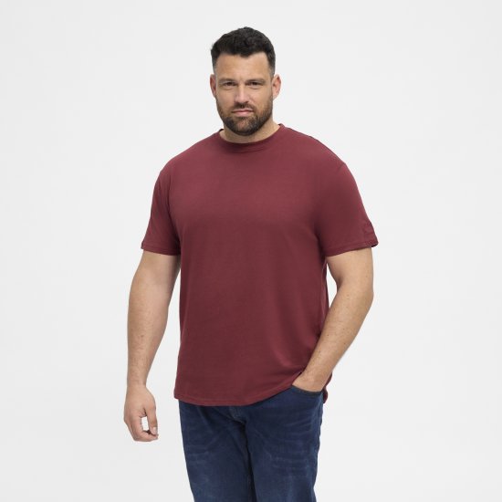 North Latitude T-Shirt O-Neck Bordeaux TALL - TALL T-shirts - T-Shirts för Långa Män