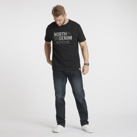 North Latitude Denim Printed T-Shirt Black TALL - TALL T-shirts - T-Shirts för Långa Män