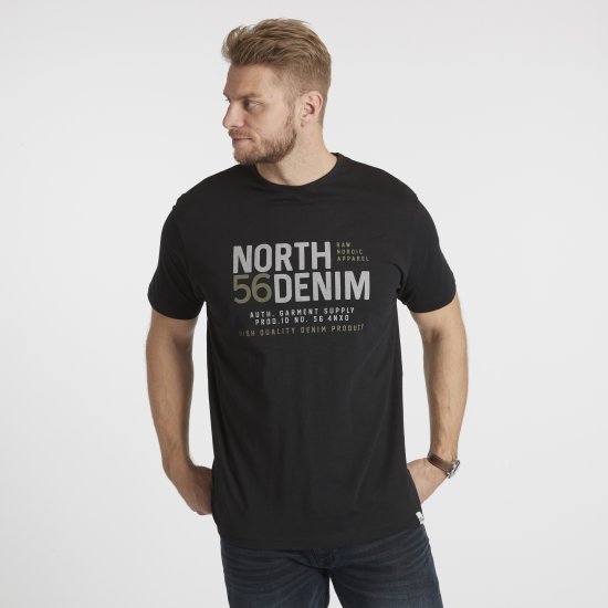 North Latitude Denim Printed T-Shirt Black TALL - TALL T-shirts - T-Shirts för Långa Män