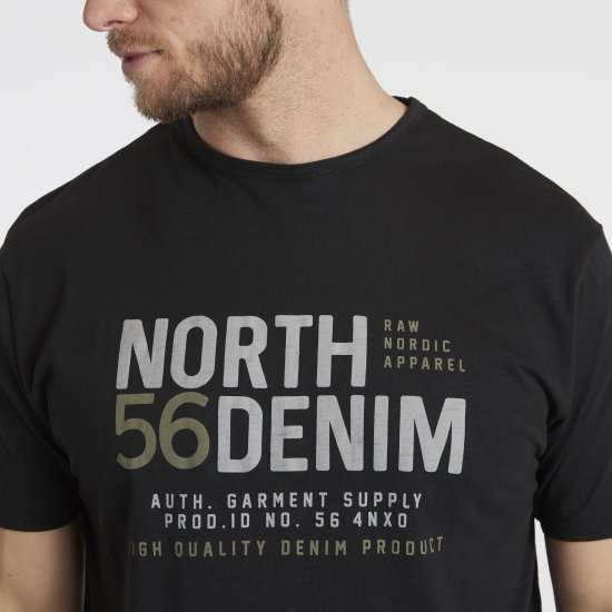 North Latitude Denim Printed T-Shirt Black TALL - TALL T-shirts - T-Shirts för Långa Män