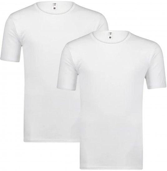 Adamo Royal Fine Ribbed Under-T-shirt 2-Pack White - Underkläder & badkläder - Stora underkläder för män