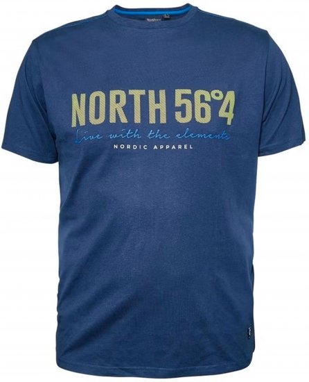 North Latitude 99865 Printed T-Shirt Blue - T-shirts med tryck i stora storlekar - T-shirts med tryck i stora storlekar