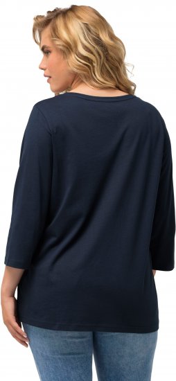 Ulla Popken City Name Graphic Tee Navy - Tryckta T-shirts för dam i stora storlekar - 