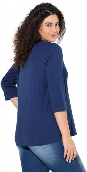 Ulla Popken Rebel 3/4 Sleeve Graphic Tee Ink Blue - T-shirts - 