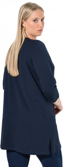 Ulla Popken Ho Ho Ho 3/4 Sleeve Graphic Tunic Tee Navy - T-shirts - 
