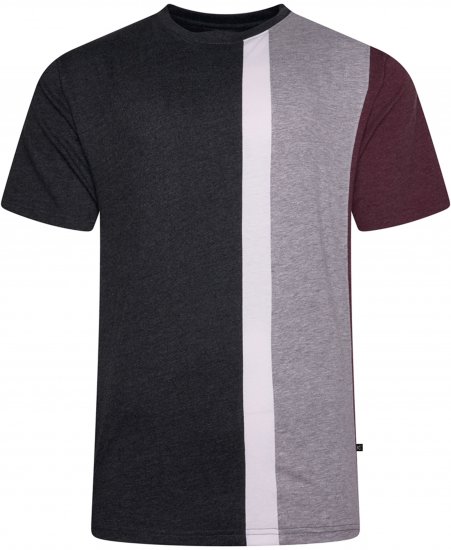 Kam Jeans 5782 Cut and Saw Vertical Stripe Tee Charcoal - T-shirts - Stora T-shirts - 2XL-14XL